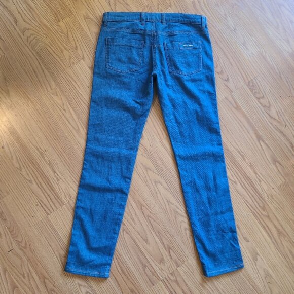 MIU MIU PRADA CROPPED CAPRI BLUE LOW RISE SKINNY JEANS STRETCH sz 25 - Picture 4 of 8